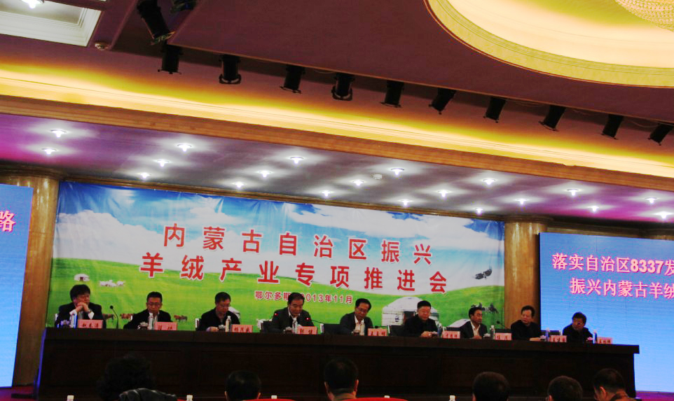 內蒙古自治區振興羊絨產(chǎn)業(yè)專(zhuān)項推進(jìn)會(huì )在鄂爾多斯市隆重召開(kāi)